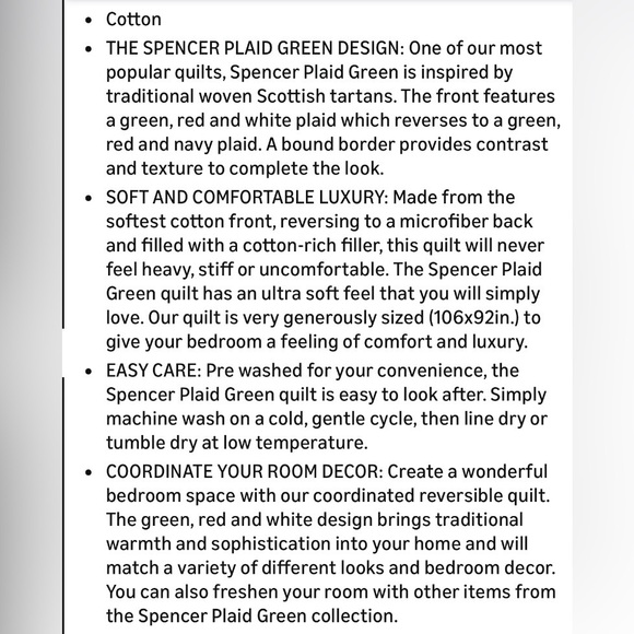 Levtex Home Spencer Plaid Green Reversible Quilt – King – New Without Tags - Picture 10 of 10